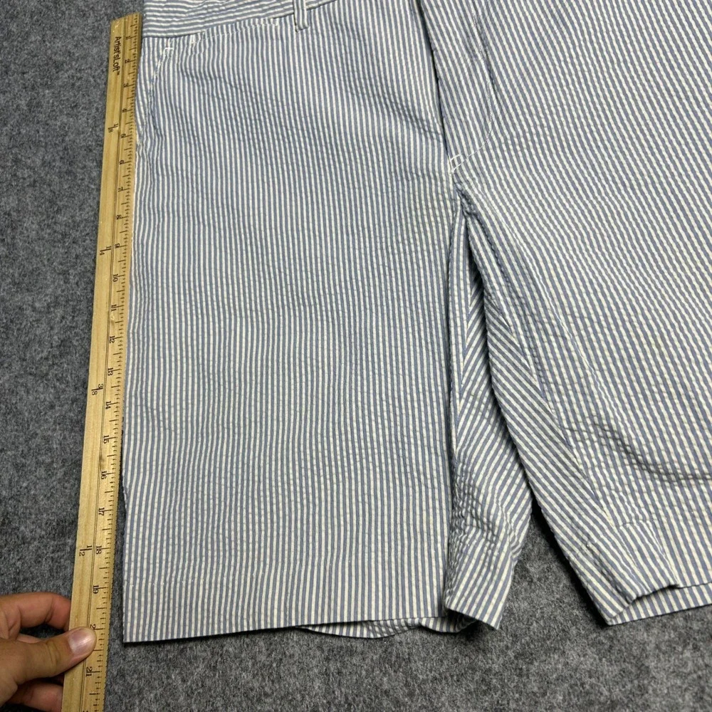 Polo Ralph Lauren Seersucker Shorts Blue White Striped Mens Size 36 Retro Preppy